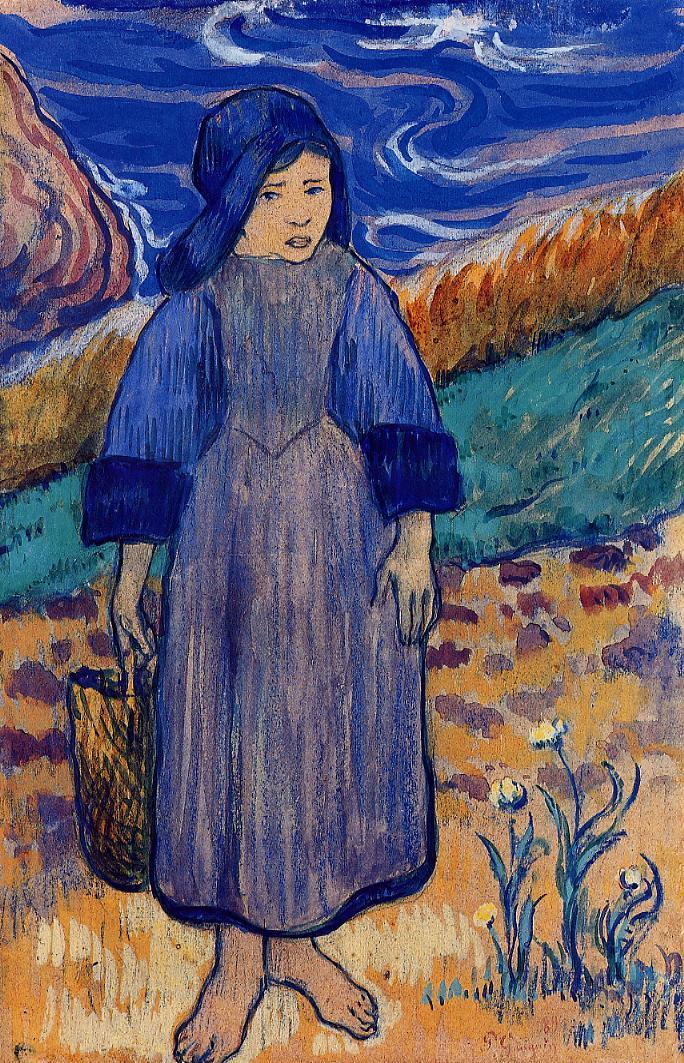 Young Breton by the Sea - Paul Gauguin Painting